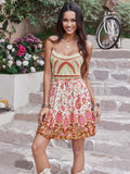 Printed Scoop Neck Mini Cami Dress - Trendsi