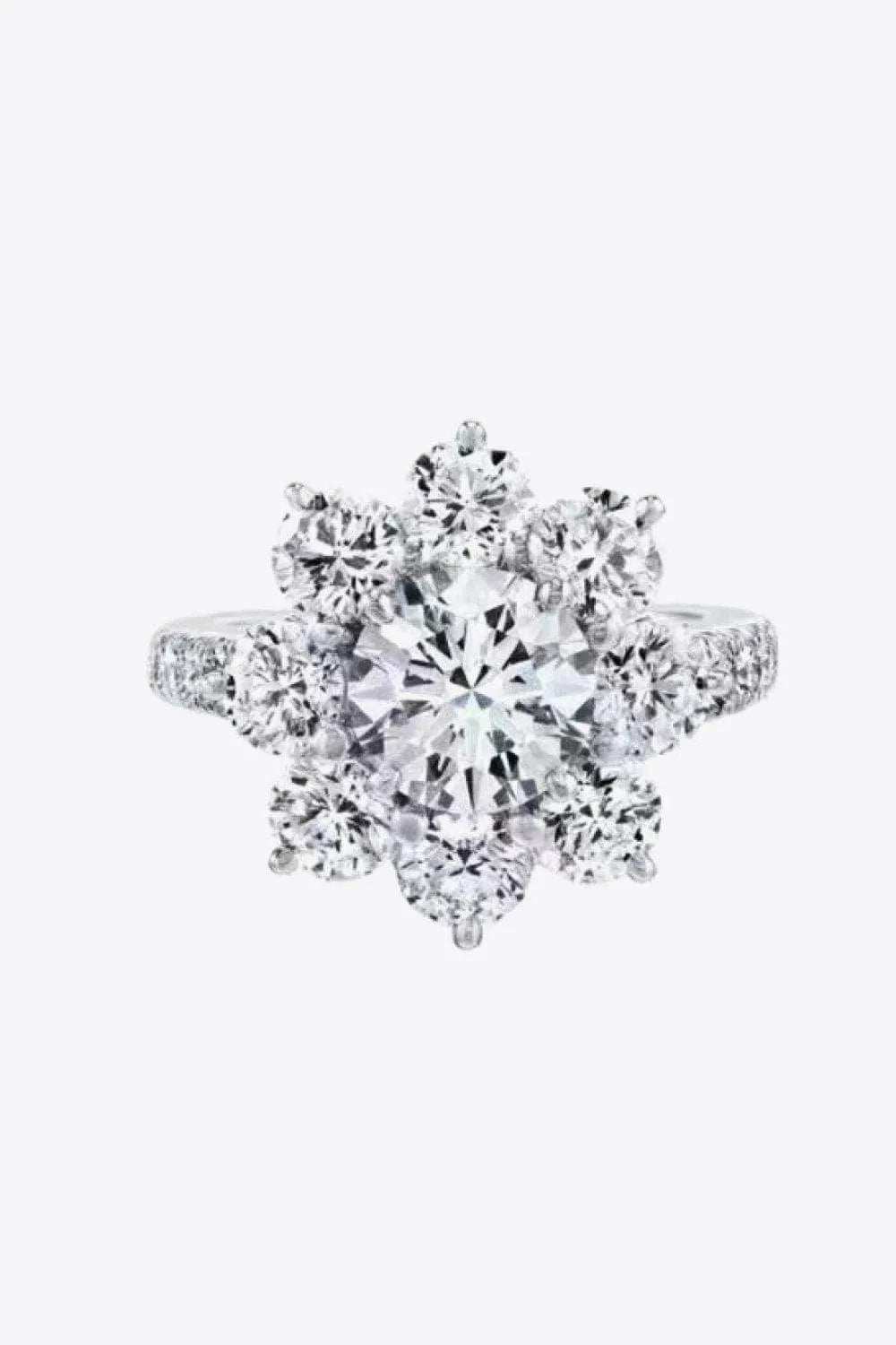 1 Carat Moissanite Flower Ring - Trendsi - Flyclothing LLC