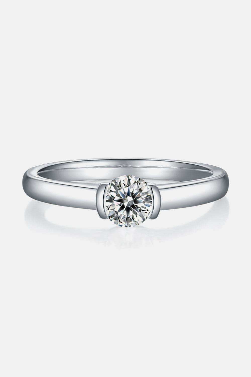 Moissanite 925 Sterling Silver Solitaire Ring - Trendsi - Flyclothing LLC