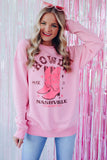 Cowboy Boots Graphic Dropped Shoulder Sweatshirt - Trendsi