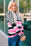 Striped Drawstring Detail Long Sleeve Hoodie - Trendsi - Flyclothing LLC