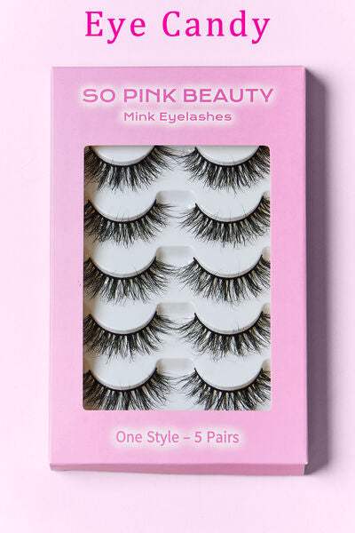 SO PINK BEAUTY Mink Eyelashes 5 Pairs - Trendsi - Flyclothing LLC