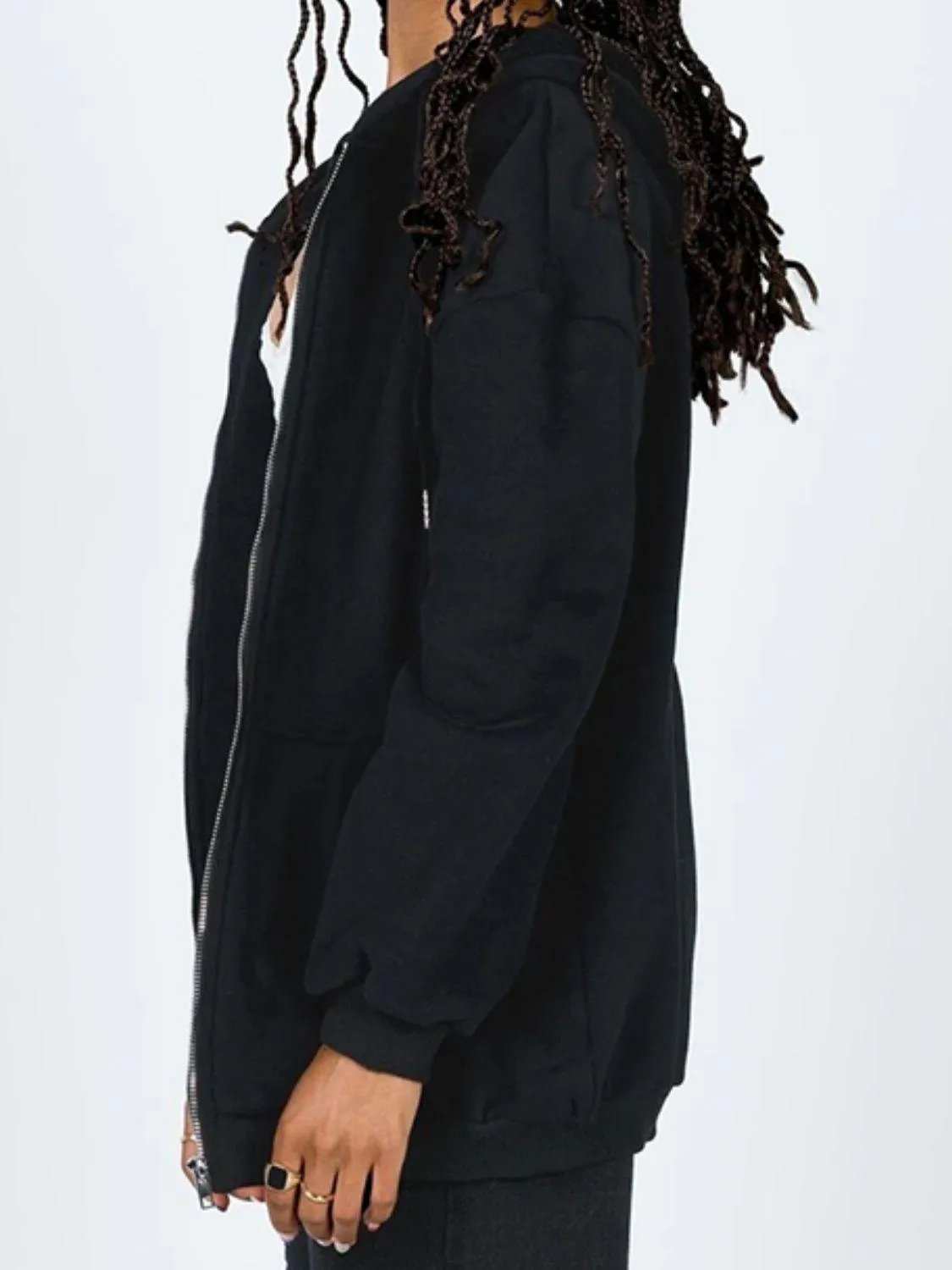 Zip-Up Drawstring Hoodie - Trendsi - Flyclothing LLC