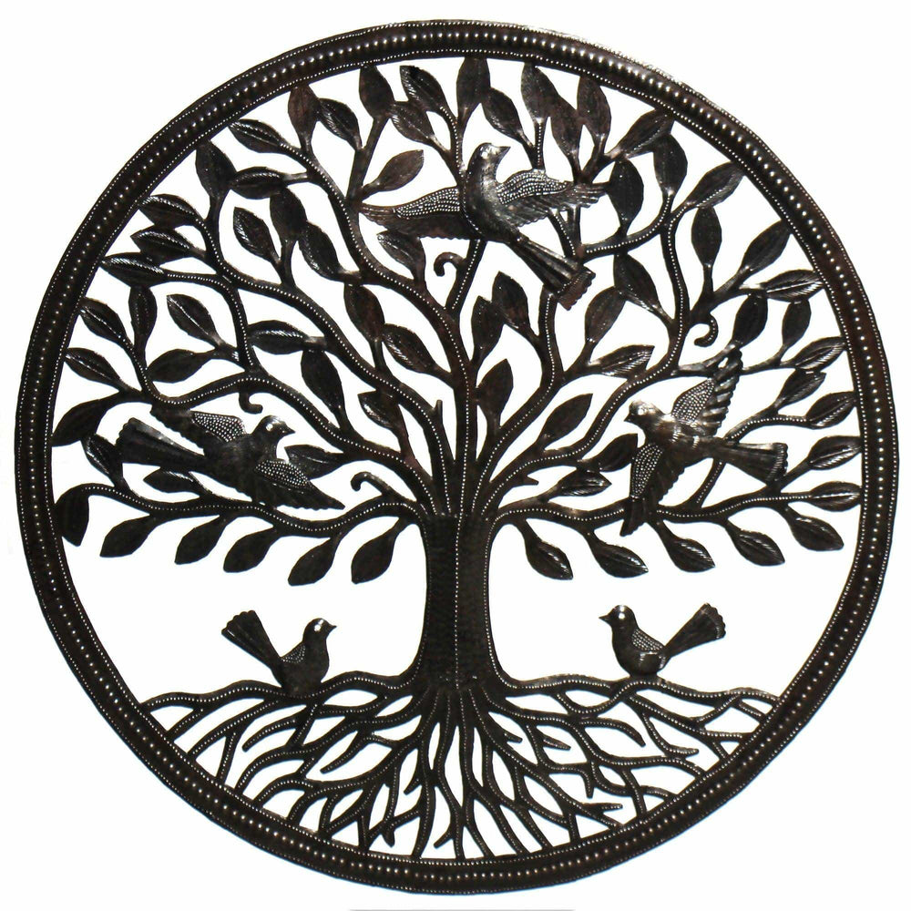 Birds on Roots Tree of Life Wall Art - Croix des Bouquets - Croix des Bouquets