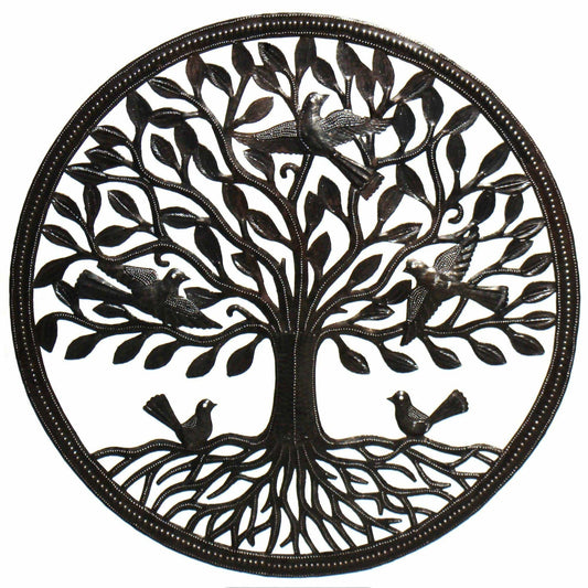 Birds on Roots Tree of Life Wall Art - Croix des Bouquets - Croix des Bouquets