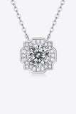 1 Carat Moissanite Flower Shape Pendant Chain Necklace - Trendsi