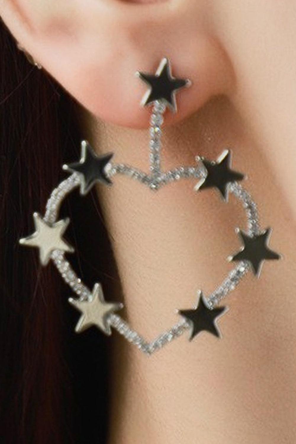 Star Zircon Heart-Shaped Earrings - Flyclothing LLC