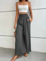 Wide Waistband Relax Fit Long Pants - Trendsi - Flyclothing LLC