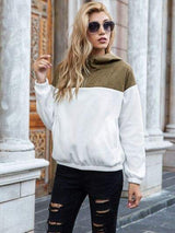 Pocketed Color Block Quarter Zip Hoodie - Trendsi - Flyclothing LLC