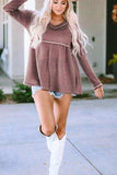 V-Neck Dropped Shoulder Long Sleeve T-Shirt - Trendsi - Flyclothing LLC