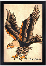 Rick Walters Diving Eagle 12 x 18 Art Print - Rick Walters - Flyclothing LLC