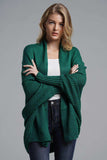 Dolman Sleeve Open Front Ribbed Trim Longline Cardigan - Trendsi - Flyclothing LLC