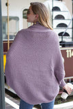 Dolman Sleeve Open Front Ribbed Trim Longline Cardigan - Trendsi - Flyclothing LLC
