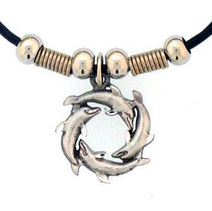 Dolphin Circle Adjustable Cord Necklace - Siskiyou Buckle