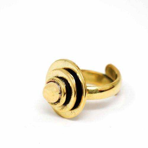 Domed Adjustable Brass Ring - Asha Handicrafts - Flyclothing LLC