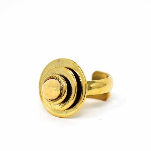 Domed Adjustable Brass Ring - Asha Handicrafts