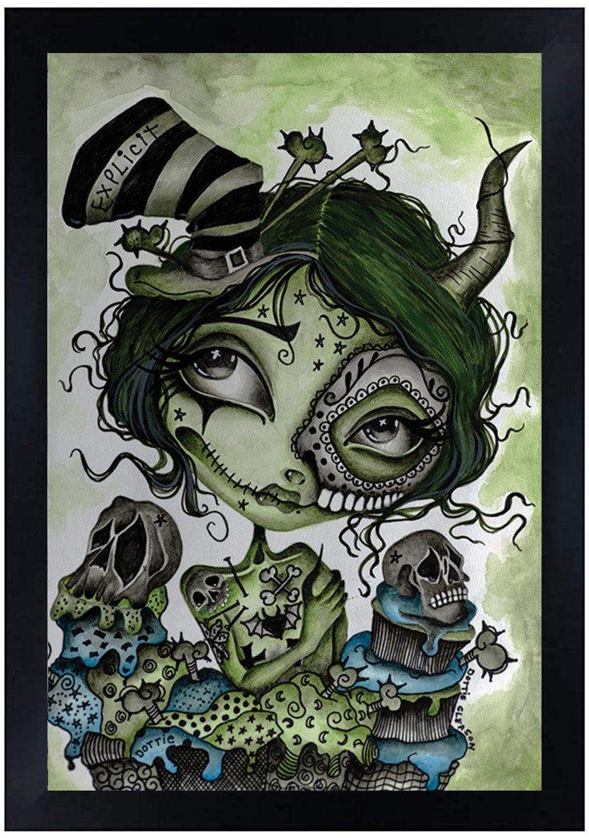 Dottie Gleason Explicit Zombie Girl 12 x 18 Art Print - Dottie Gleason - Flyclothing LLC