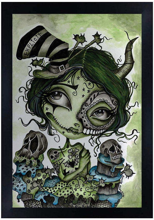 Dottie Gleason Explicit Zombie Girl 12 x 18 Art Print - Dottie Gleason - Flyclothing LLC