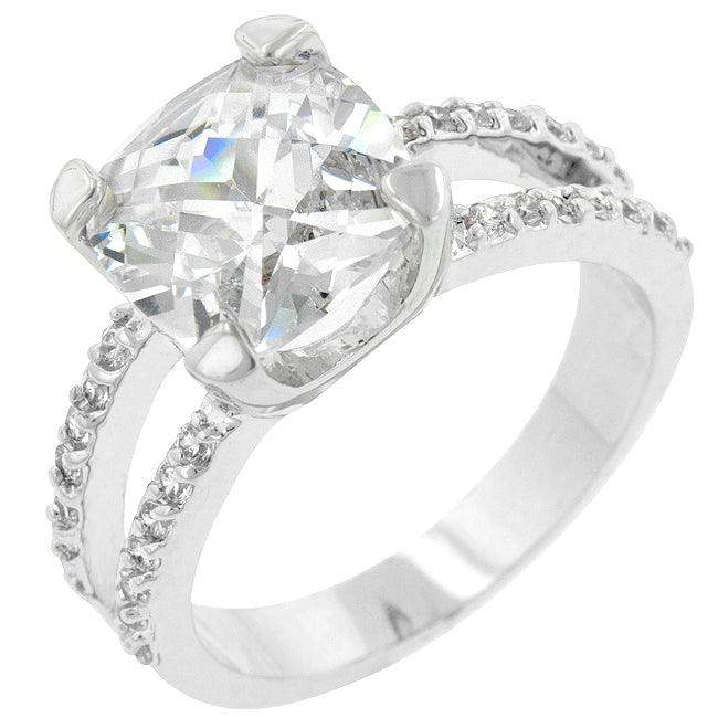 Double Band Cubic Zirconia Engagement Ring - JGI - Flyclothing LLC