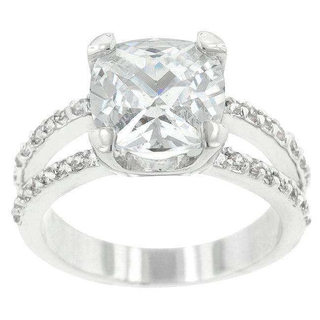 Double Band Cubic Zirconia Engagement Ring - JGI - Flyclothing LLC