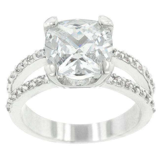 Double Band Cubic Zirconia Engagement Ring - JGI - Flyclothing LLC