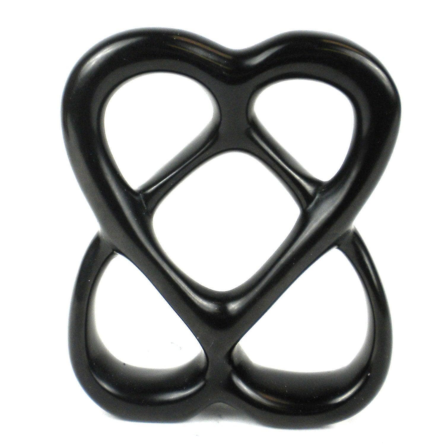 Double Heart 4 inch Black - SMOLArt