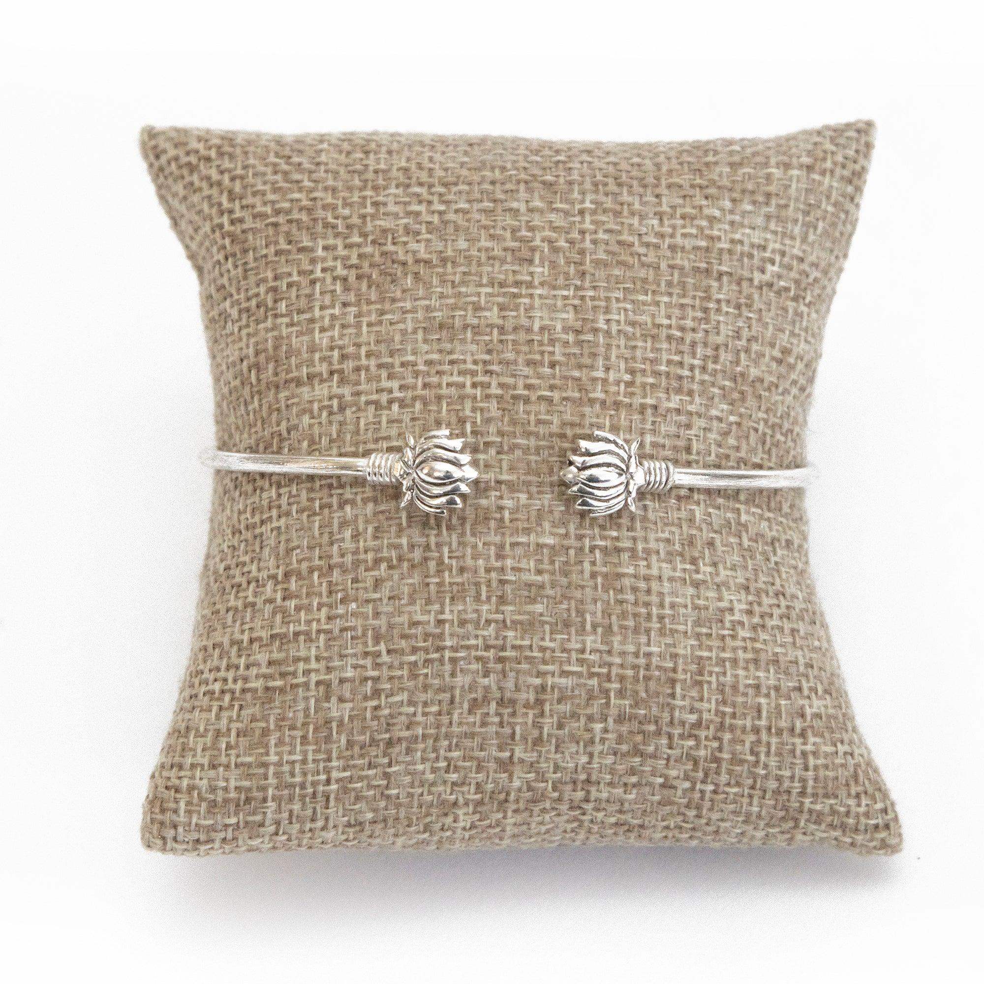 Double Lotus Cuff Bracelet - Asha Handicrafts - Flyclothing LLC