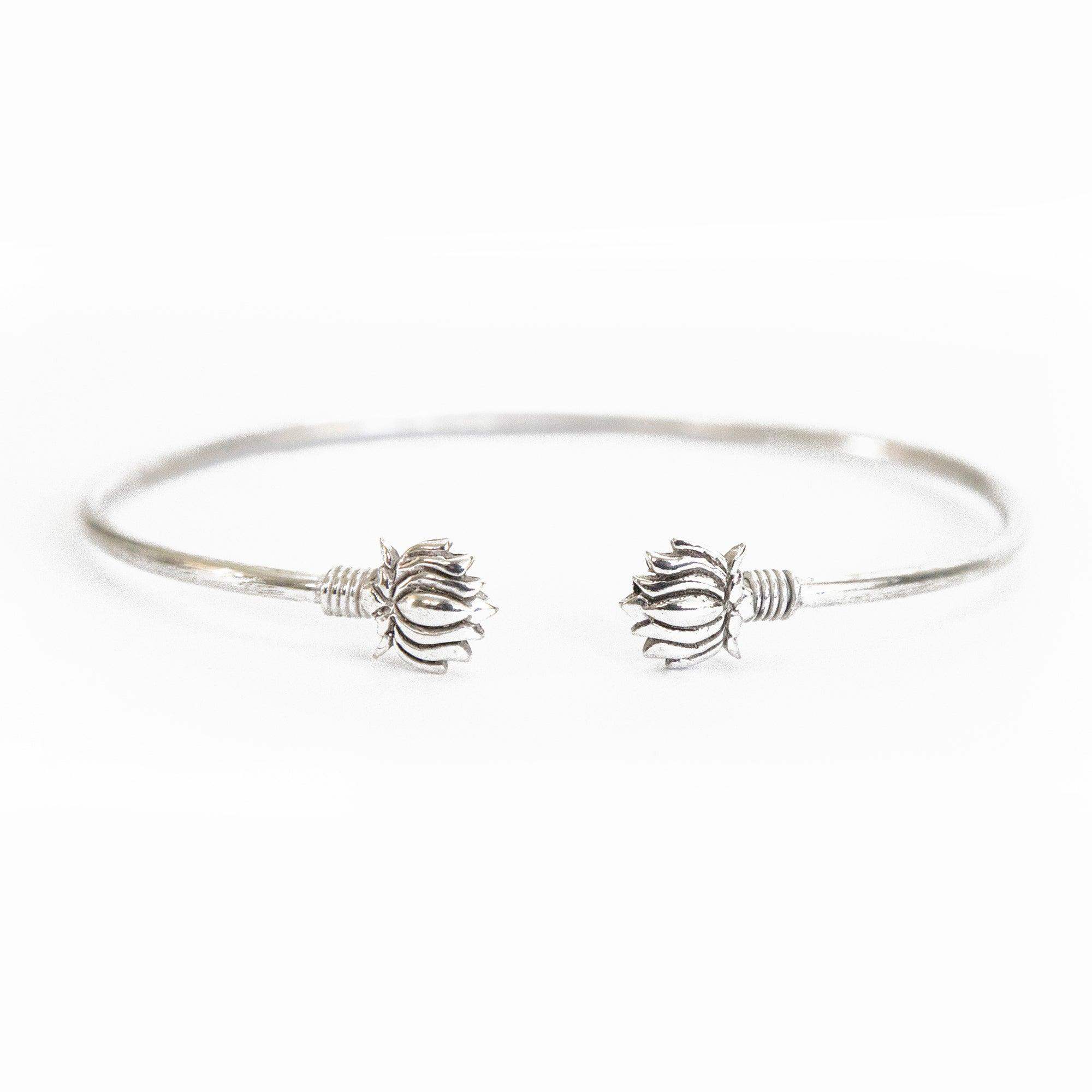 Double Lotus Cuff Bracelet - Asha Handicrafts - Flyclothing LLC