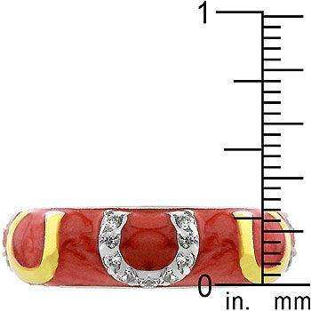 Double Pink Enamel Horseshoe Ring - JGI - Flyclothing LLC