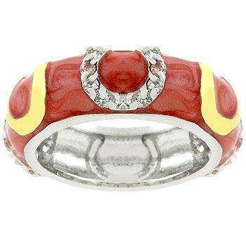 Double Pink Enamel Horseshoe Ring - JGI - Flyclothing LLC