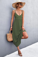 Double Strap Tie Back Dress - Trendsi - Flyclothing LLC