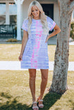 Women Tie-Dye Belted T-Shirt Dress - Trendsi - Flyclothing LLC