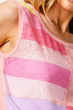BiBi Color Block & Striped Round Neck Tank - Trendsi - Flyclothing LLC