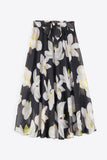 Full Size Floral Tie-Waist Skirt - Trendsi