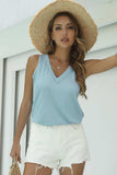 Basic V-Neck Tank - Trendsi - Flyclothing LLC