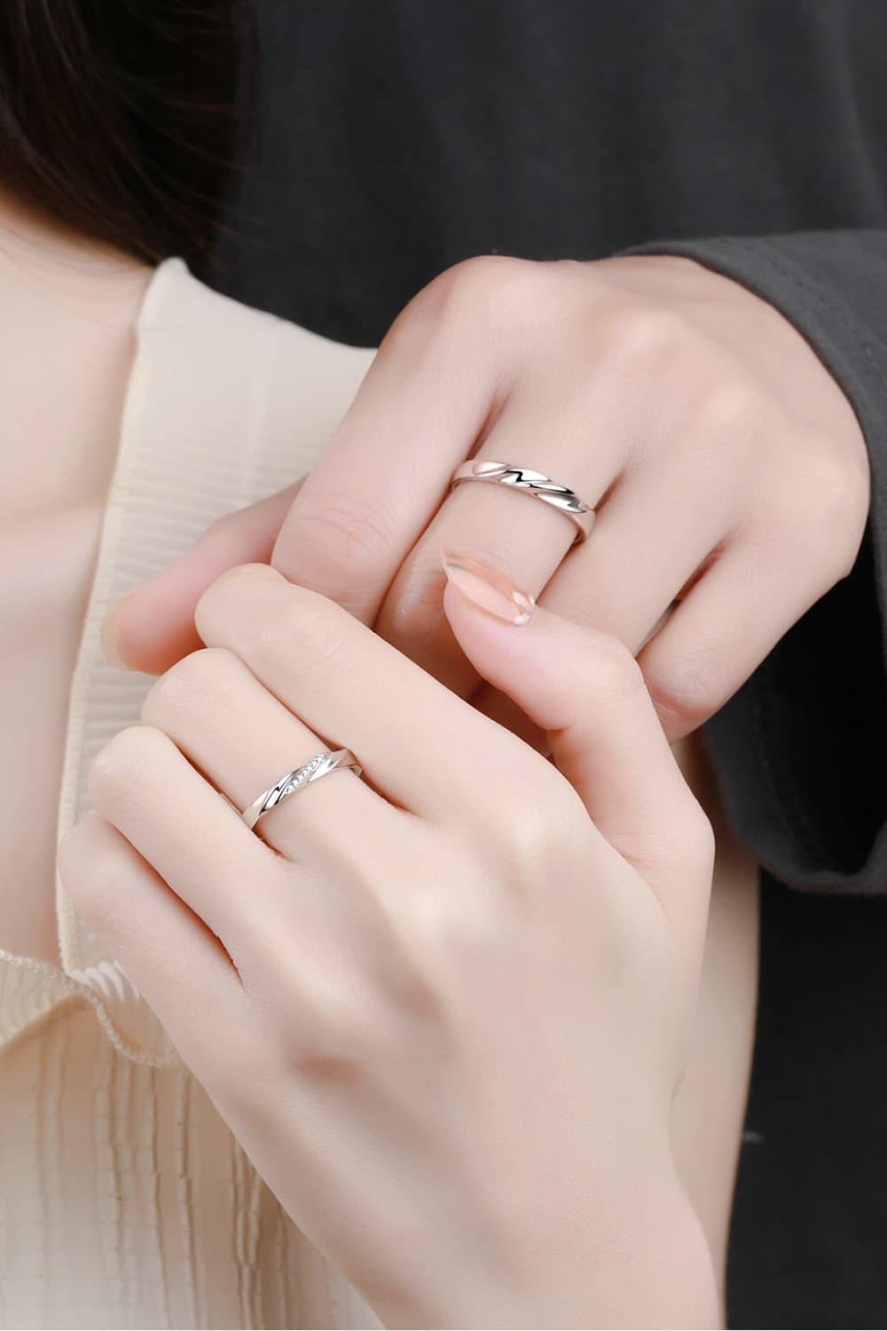 Minimalist 925 Sterling Silver Rhodium-Plated Ring - Trendsi