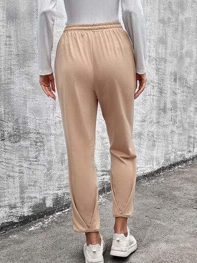 Drawstring Straight Pants with Pockets - Trendsi - Flyclothing LLC