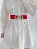 Geometric Buckle Elastic Wide Belt - Trendsi - Flyclothing LLC