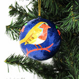 Handpainted Fox & Bird Ornaments, Set of 2 - Asha Handicrafts
