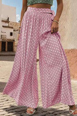 Printed Tied Wide Leg Pants - Trendsi - Flyclothing LLC