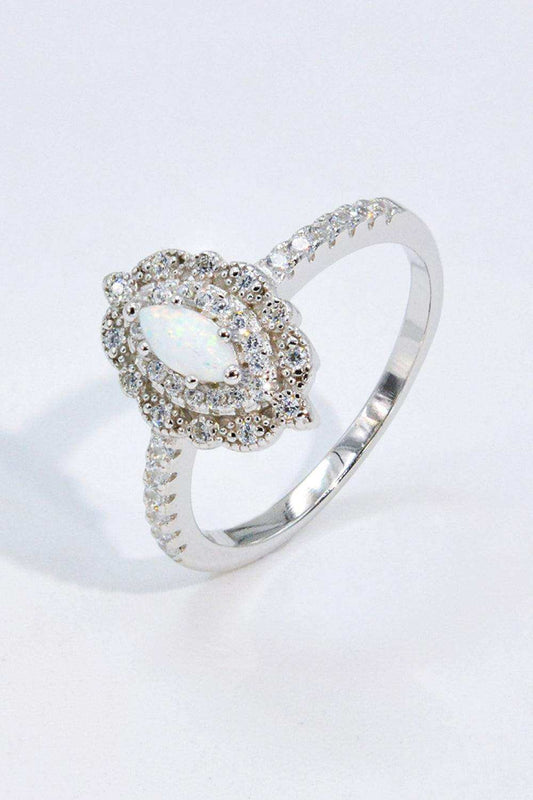 Modern Love Story Opal and Zircon Ring - Trendsi - Flyclothing LLC