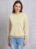 Round Neck Dropped Shoulder Sweatshirt - Trendsi - Flyclothing LLC