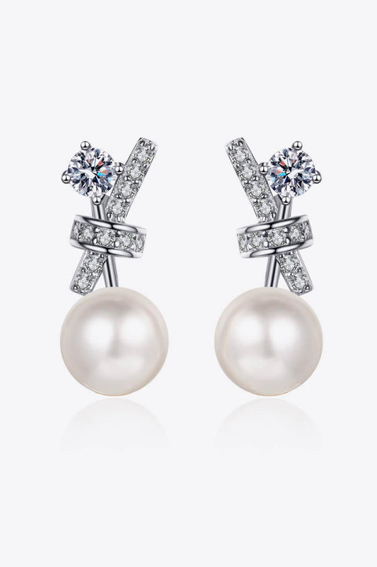 Pearl Moissanite Stud Earrings - Trendsi