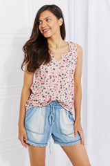 Heimish Full Size Surprise Party Printed Sleeveless Top - Trendsi