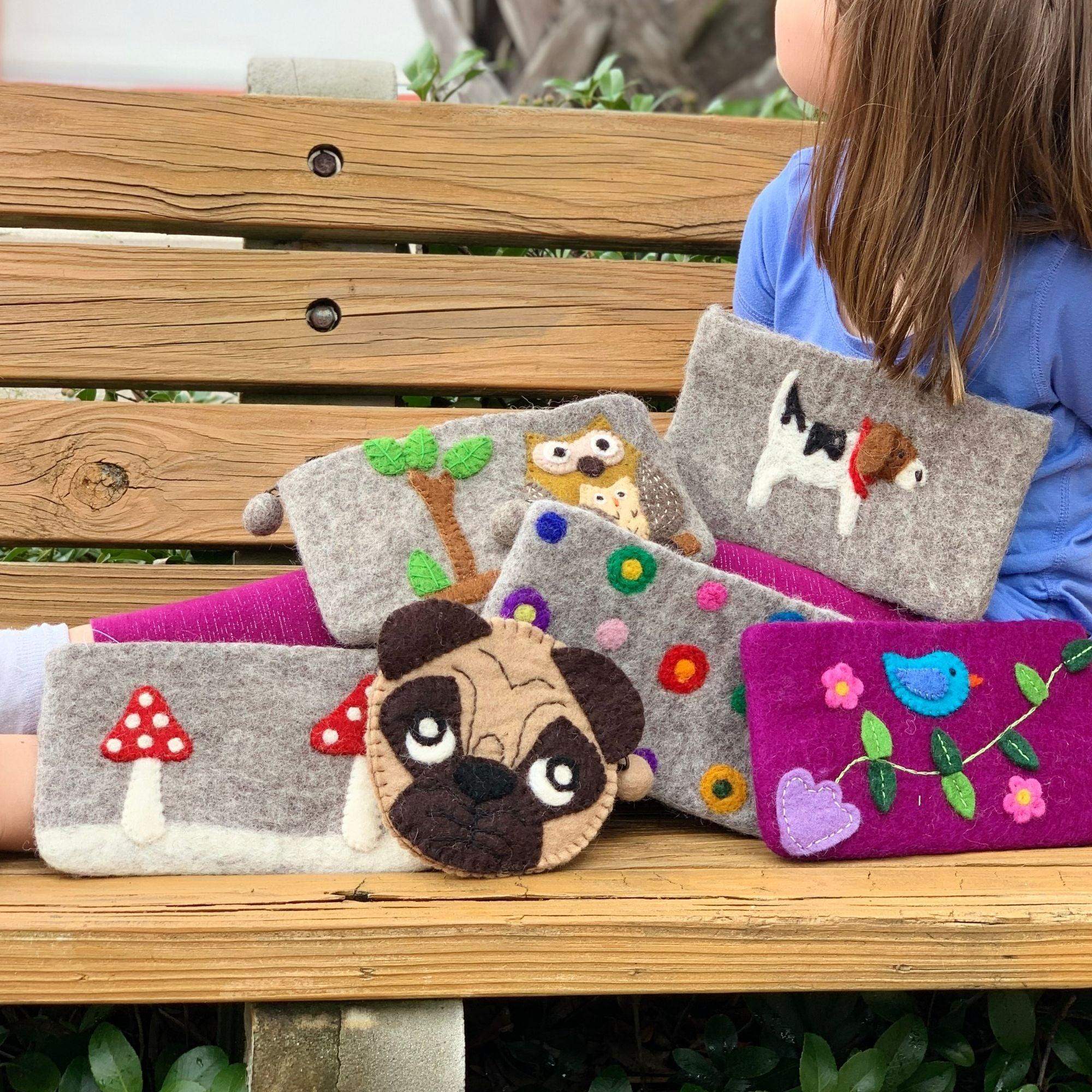 Pug Felt Clutch - Global Groove (P) - Global Groove (P) - Flyclothing LLC