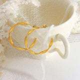 Titanium Steel C-Hoop Earrings - Trendsi - Flyclothing LLC