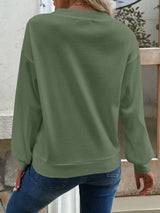 V-Neck Dropped Shoulder Blouse - Trendsi - Flyclothing LLC