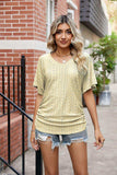 Flutter Sleeve Eyelet Gathered Detail Top - Trendsi - Flyclothing LLC