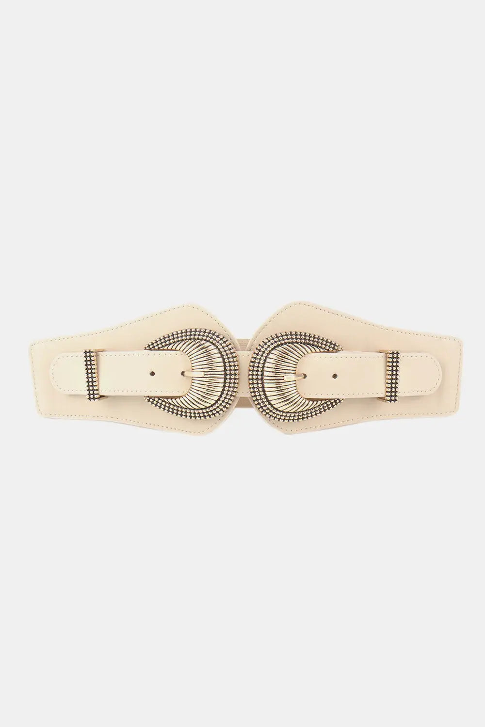 Shell Double Buckle Elastic Wide Belt - Trendsi - Flyclothing LLC