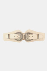 Shell Double Buckle Elastic Wide Belt - Trendsi - Flyclothing LLC
